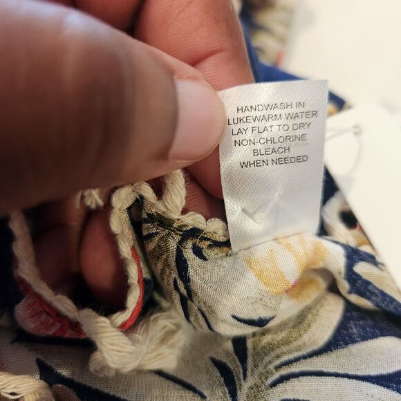 Charming Charlie Navy Floral Fringe Kimono One Size NEW Boho Bloomcore Festival - Picture 6 of 8